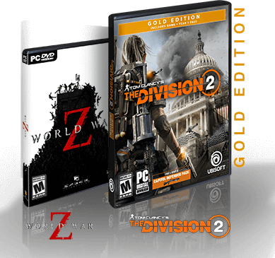 World War Z and The Division 2 box art