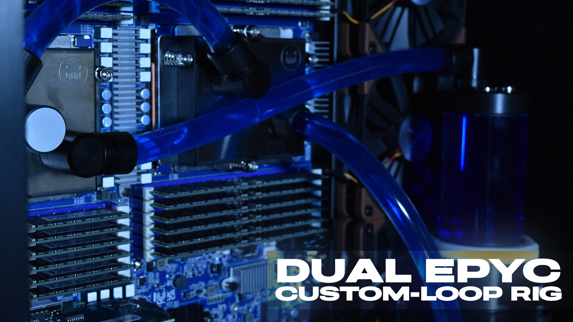 Dual Epyc Custom Loop Rig Closeup Header Image