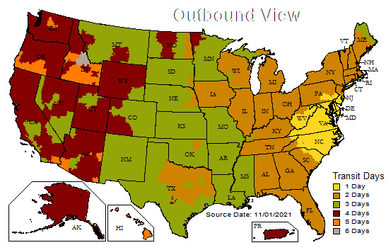 UPS map